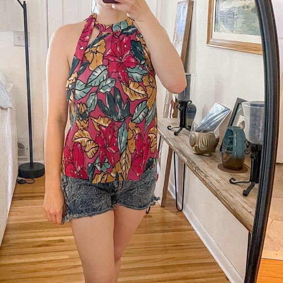 Anthropologie Maeve Floral Halter Sleeveless Top XS - Picture 3 of 7